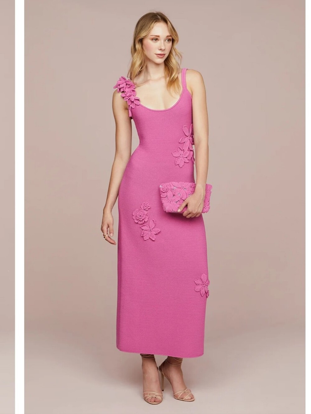Amur Allegra Floral Knit Midi Dress